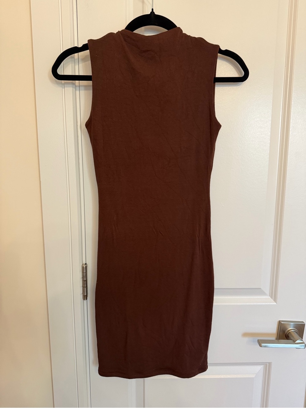 naked wardrobe Chocolate Brown Sleeveless Bodycon Dress